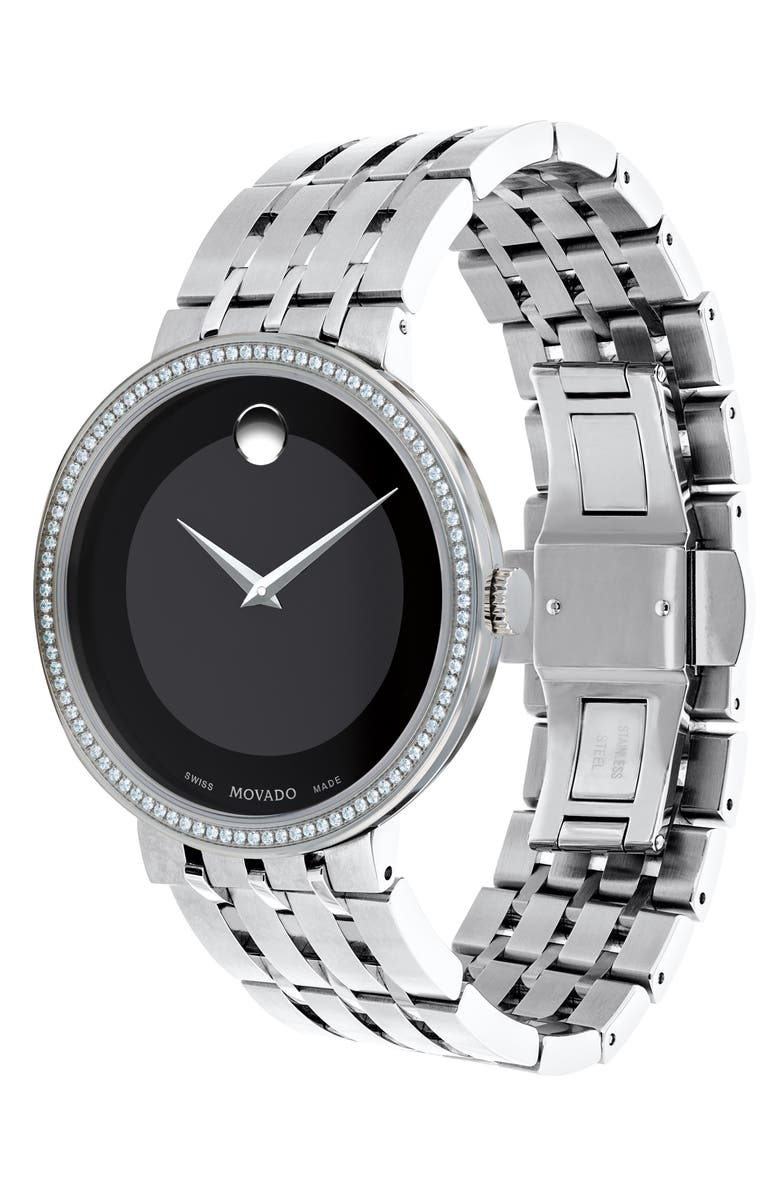 Movado Esperanza Diamond Bezel Bracelet Watch, 39mm, Alternate, color, 