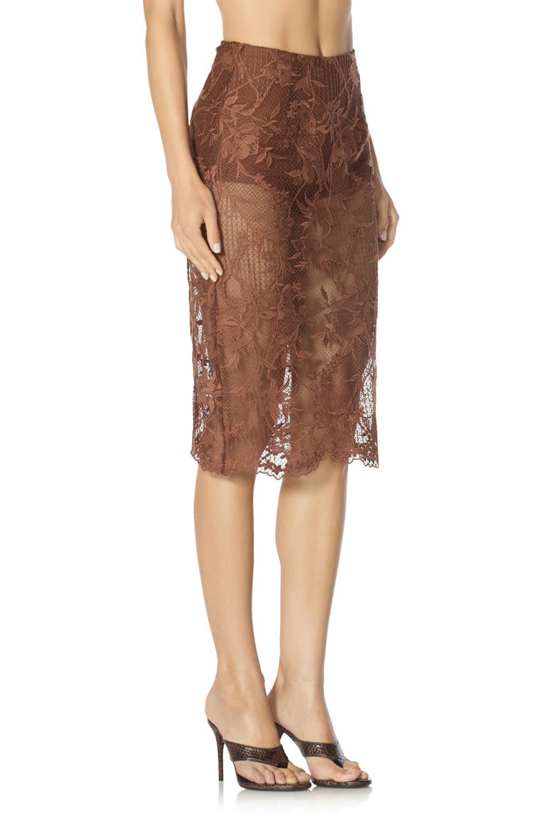 Novie Lace Midi Skirt, Alternate, color, CAPPUCCINO