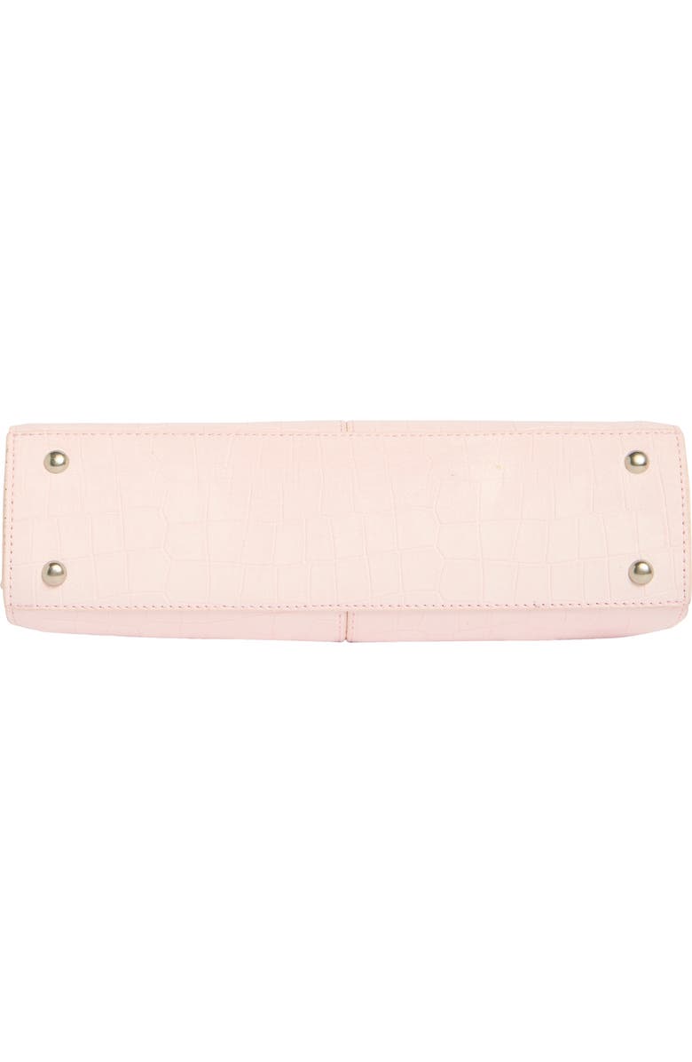 Steve Madden Sybil Croc Embossed Faux Leather Shoulder Bag, Alternate, color, Ballet Pink