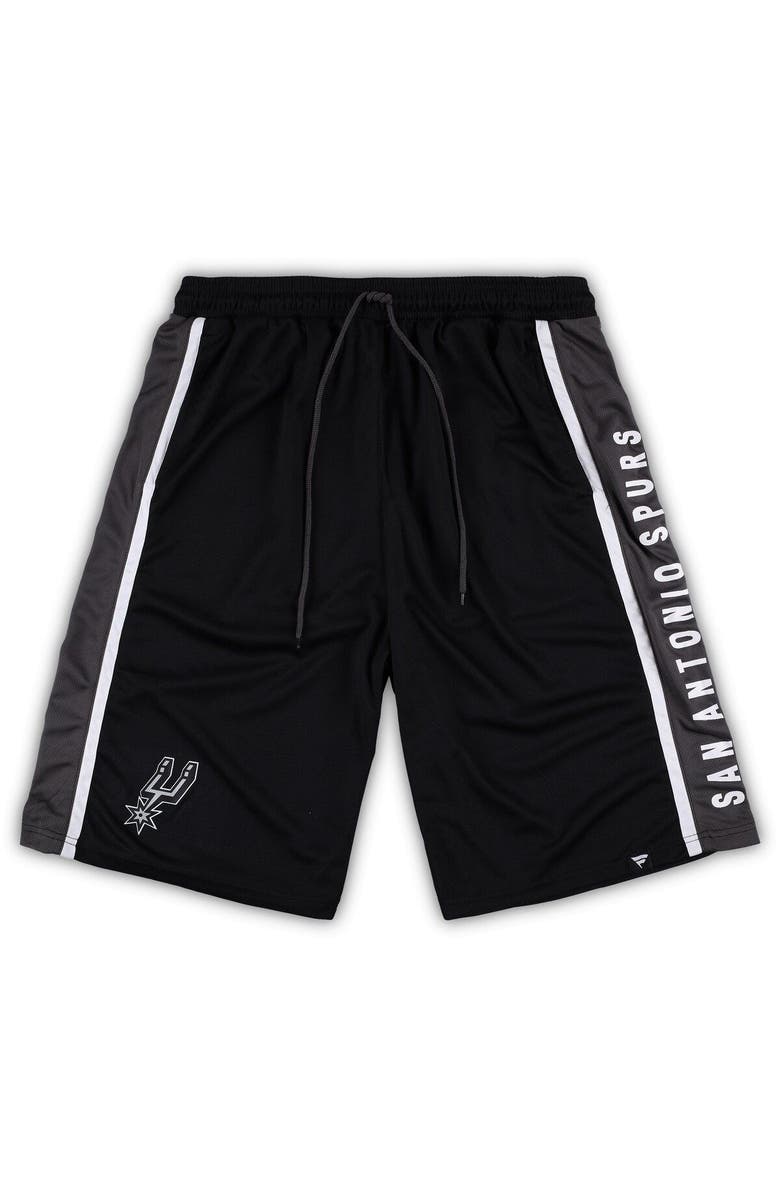 FANATICS Men's Fanatics Branded Black San Antonio Spurs Big & Tall Referee Iconic Mesh Shorts, Main, color, 