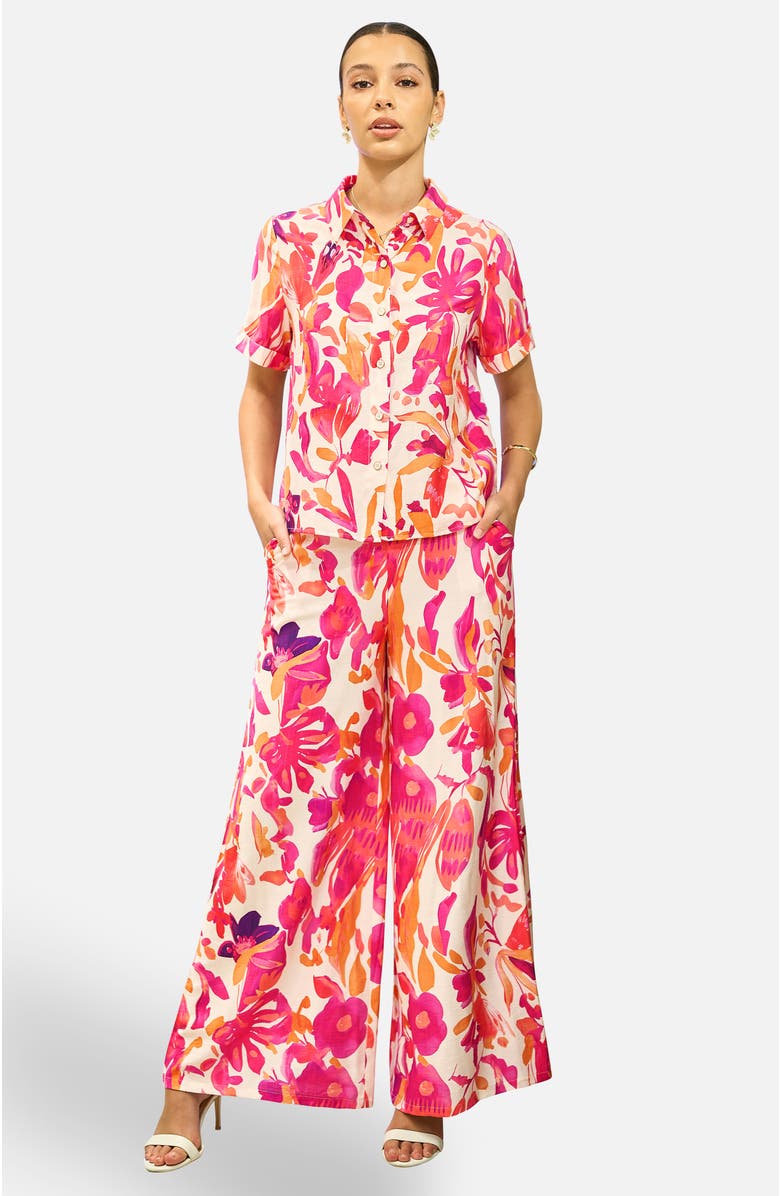 Yumi Abstract Floral Shirt, Alternate, color, Pink