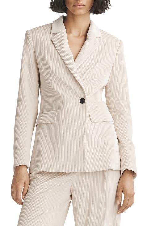 Tessa One-Button Corduroy Blazer