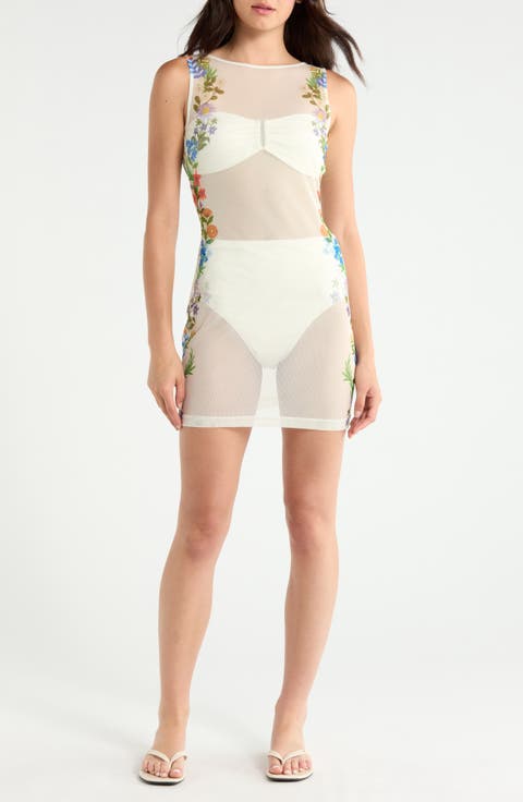 Shaylee Floral Cover-up Minidress
