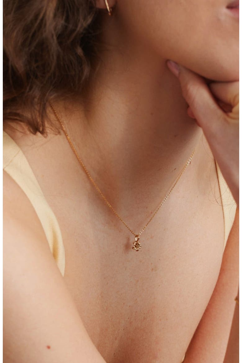 Birth Flower Charm Necklace, Alternate, color, Silver - May