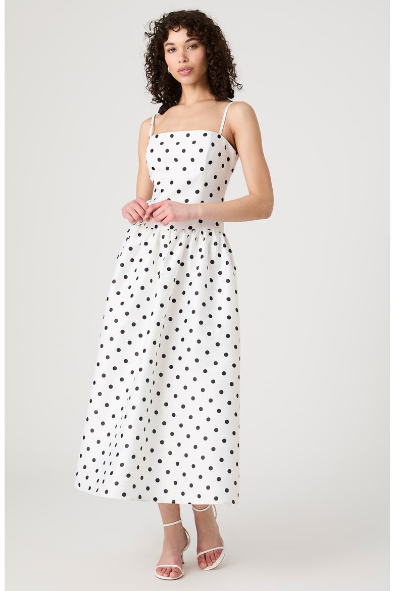 Polka Dot Strappy Drop Waist Sundress, Alternate, color, SUMMER WHITE-POLKA DOT