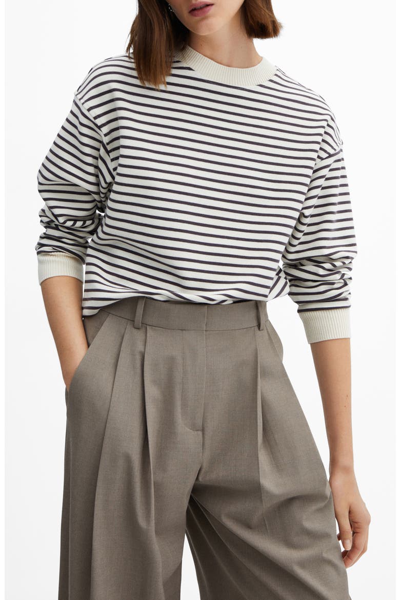 Stripe Sweatshirt, Main, color, ECRU