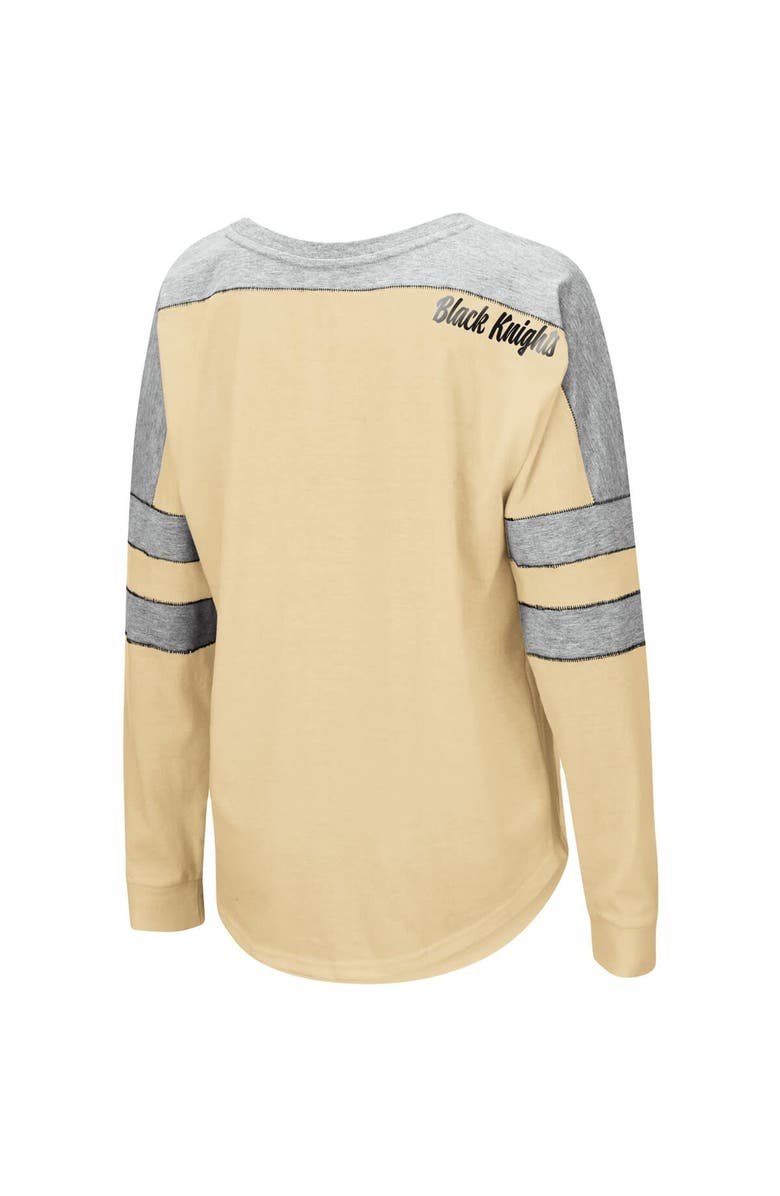 COLOSSEUM Women's Colosseum Gold Army Black Knights Trey Dolman Long Sleeve T-Shirt, Alternate, color,