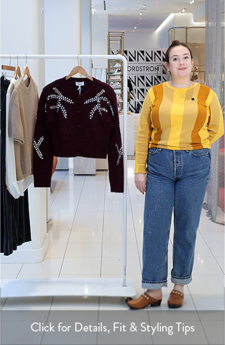 Crystal Embroidered Wool & Mohair Blend Cardigan, sales video thumbnail