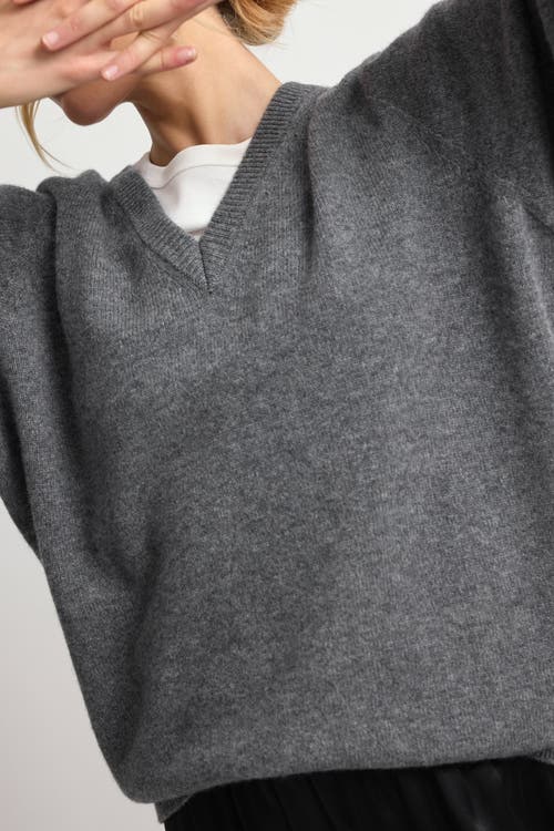 Almina Concept Wool V Neck Sweater In Grey