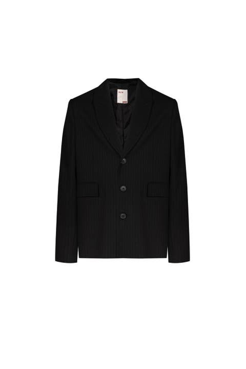 Daydreamers Eyelet Details Striped Blazer