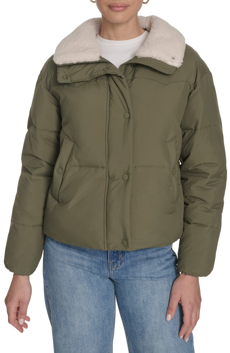 Levi's Western Puffer Jacket, Main, color, Olive
