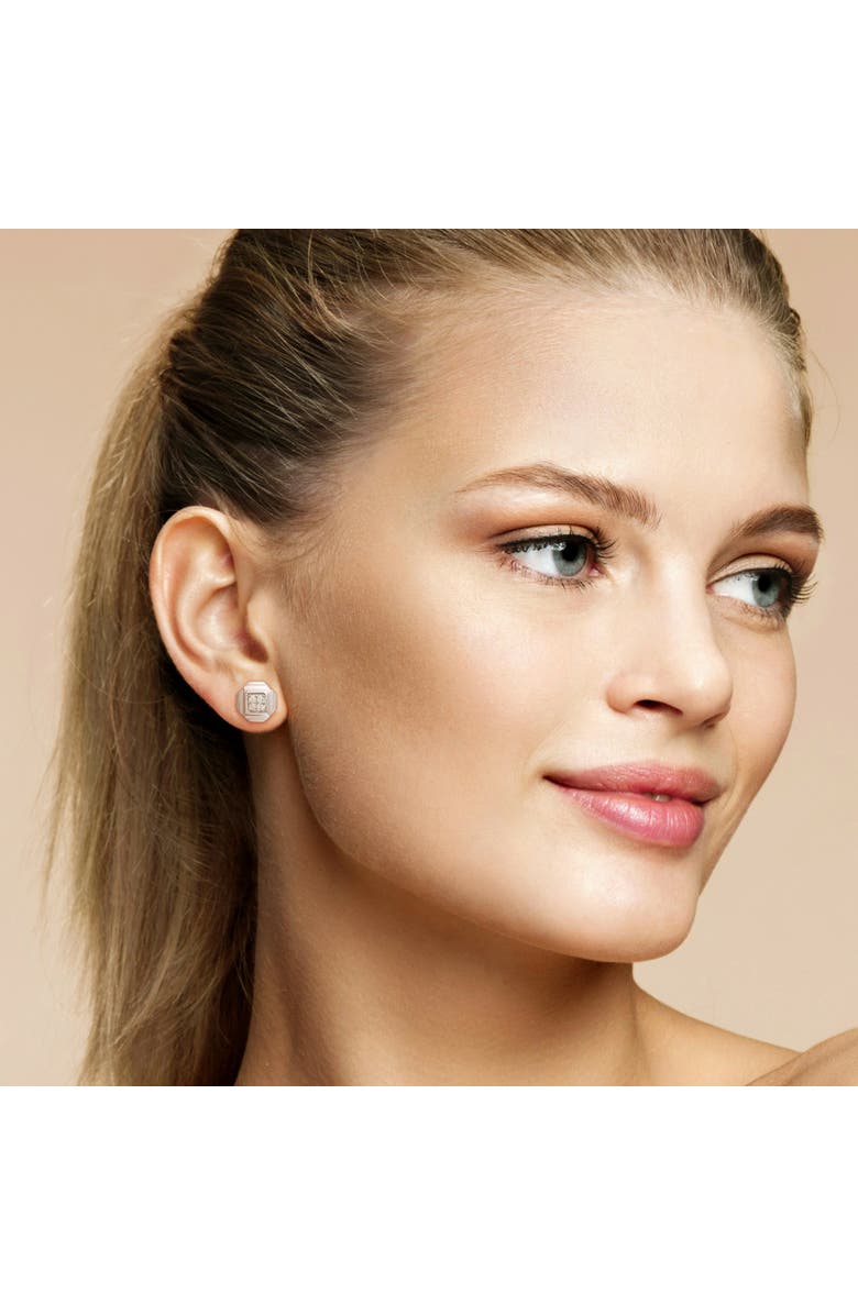 Julianna B. Diamond Square Stud Earrings Sterling Silver, Alternate, color, Sterling Silver/Diamond