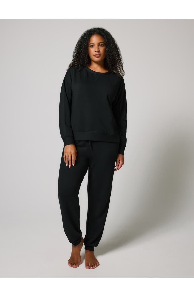LOVALL Luxe Lounge Jogger + Sweatshirt Set, Main, color, Black