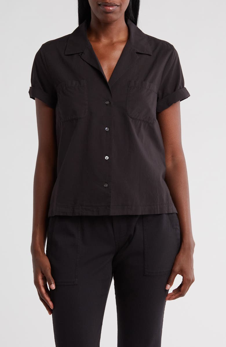 James Perse Cotton Short Sleeve Button-Up Camp Shirt, Main, color,