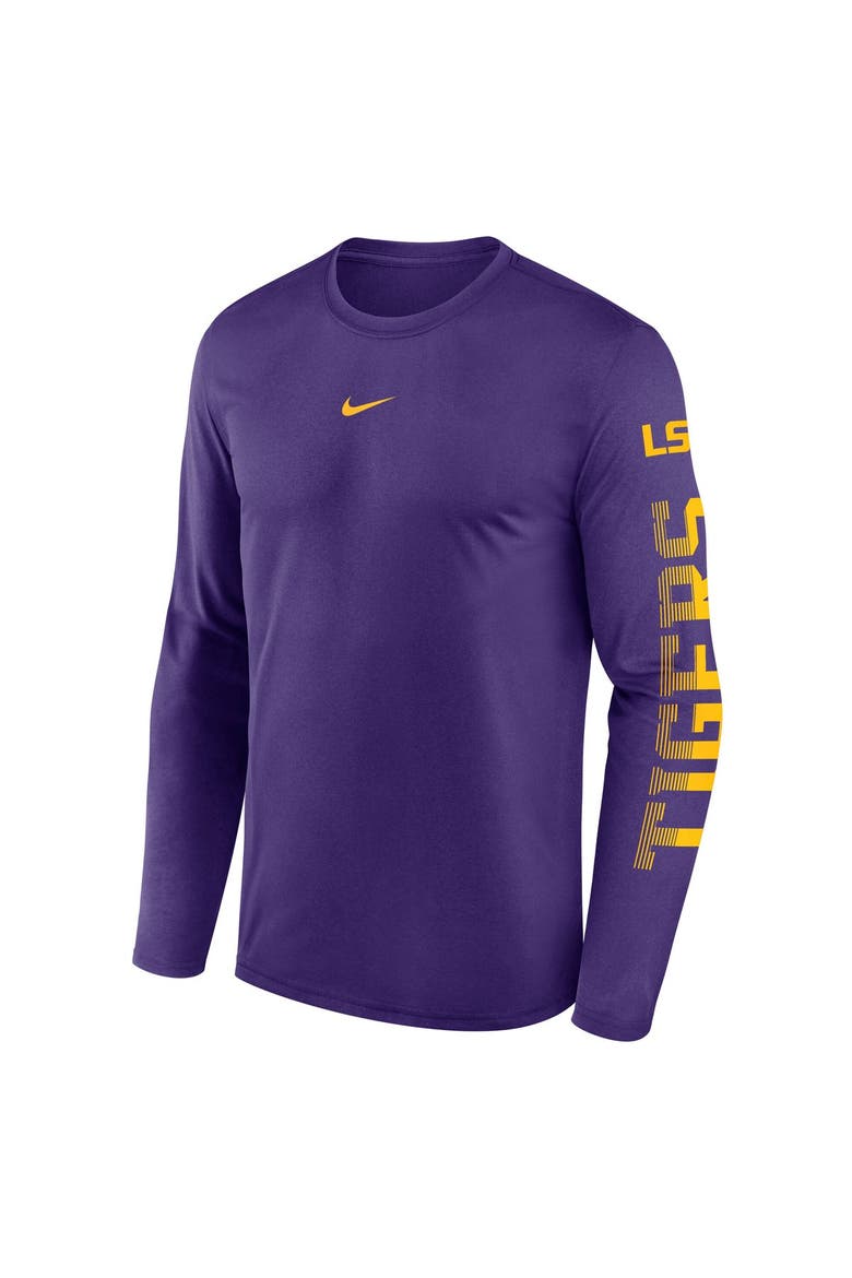 Men's Nike  Purple LSU Tigers Primetime Logo Sleeve Legend Dri-FIT Long Sleeve T-Shirt, Alternate, color, Purple