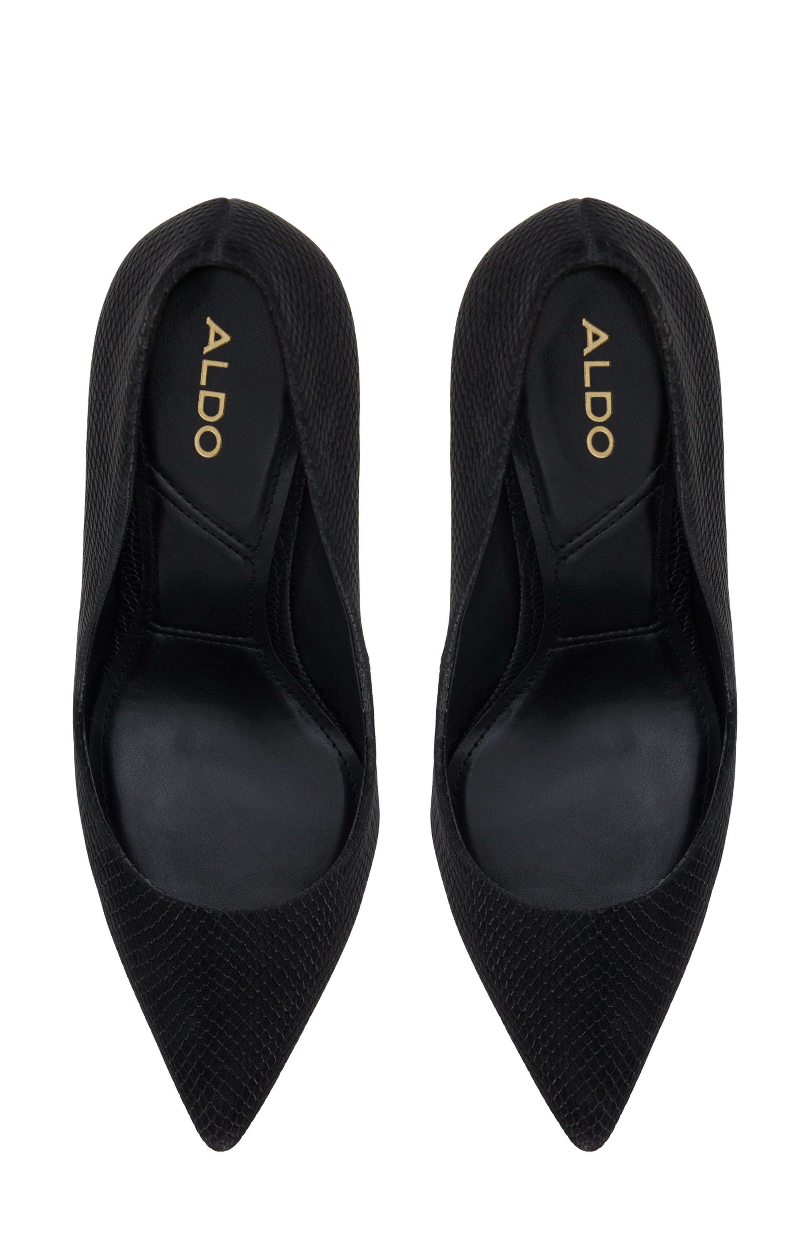 ALDO Lala Snakeskin Embossed Pointed Toe Pump, Alternate, color, 