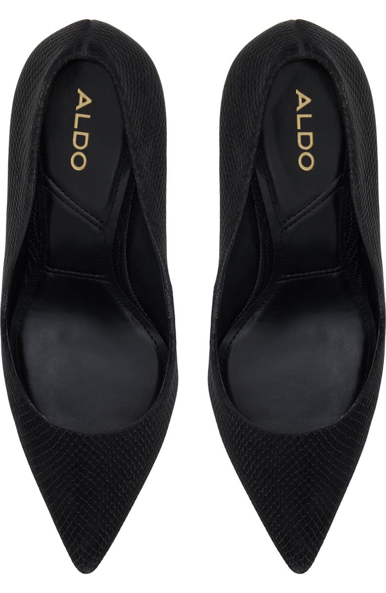 ALDO Lala Snakeskin Embossed Pointed Toe Pump, Alternate, color,