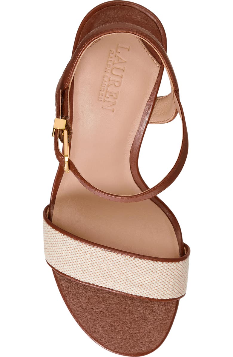 Lauren Ralph Lauren Gwen Ankle Strap Sandal, Alternate, color, Natural