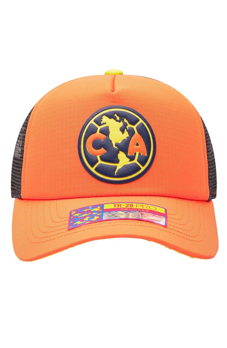 FAN INK Men's Orange Club America Aspen Trucker Adjustable Hat, Alternate, color, Orange
