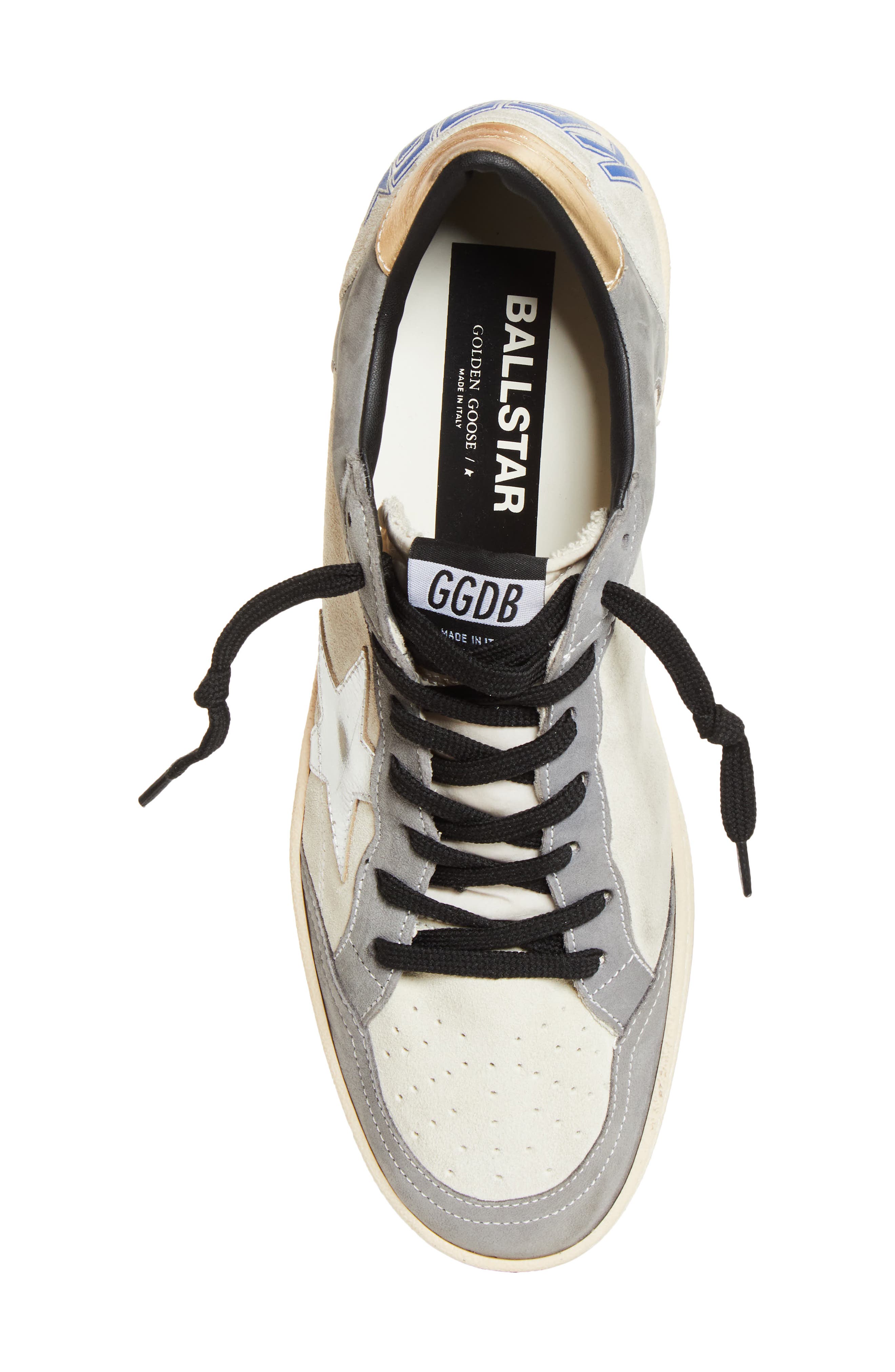 Golden Goose Ball Star Sneaker, Alternate, color, Grey/ Denim/ Silver/ Gold