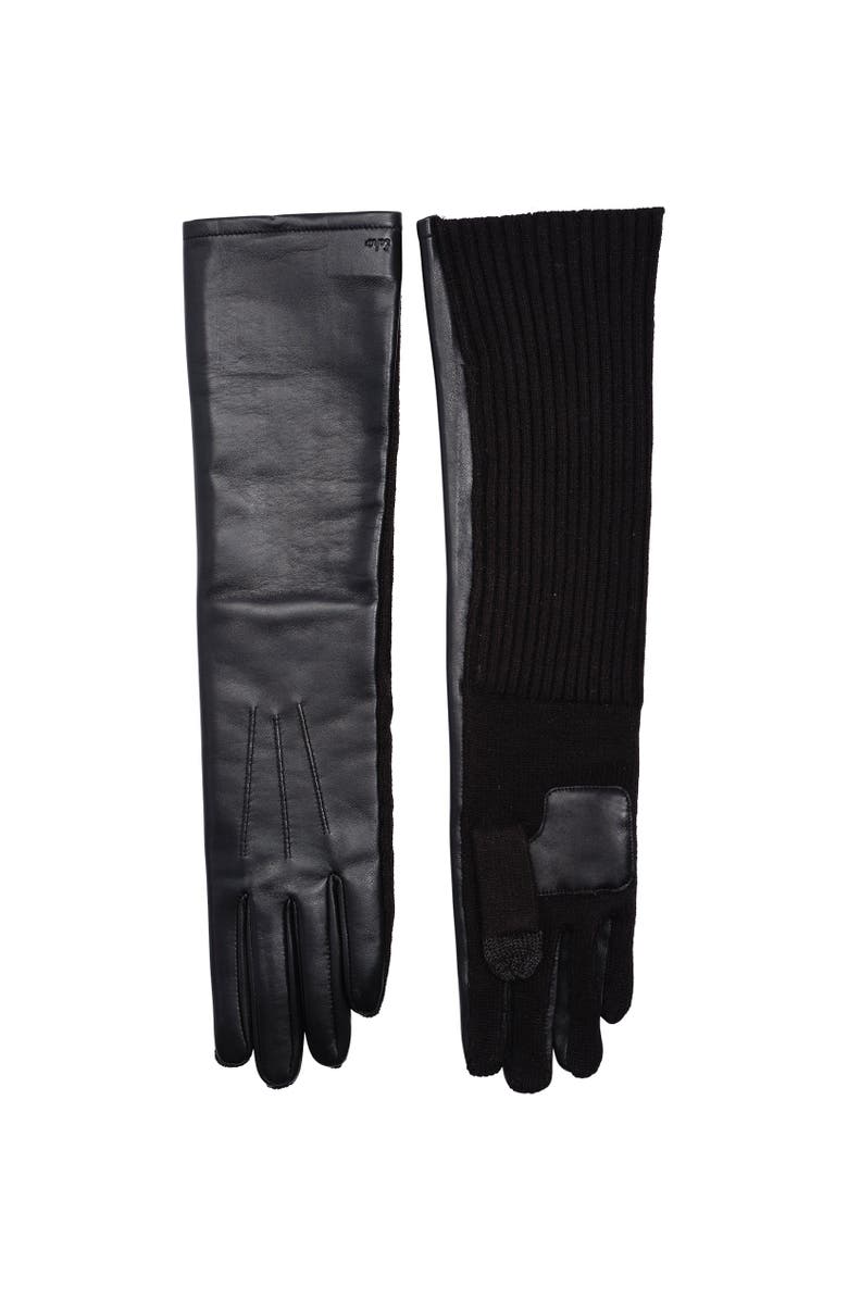 Echo Fully Long Leather Glove, Alternate, color, Black