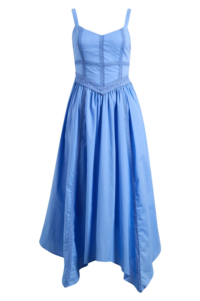 Lace Trim Sleeveless Maxi Dress, Alternate, color, BLUE