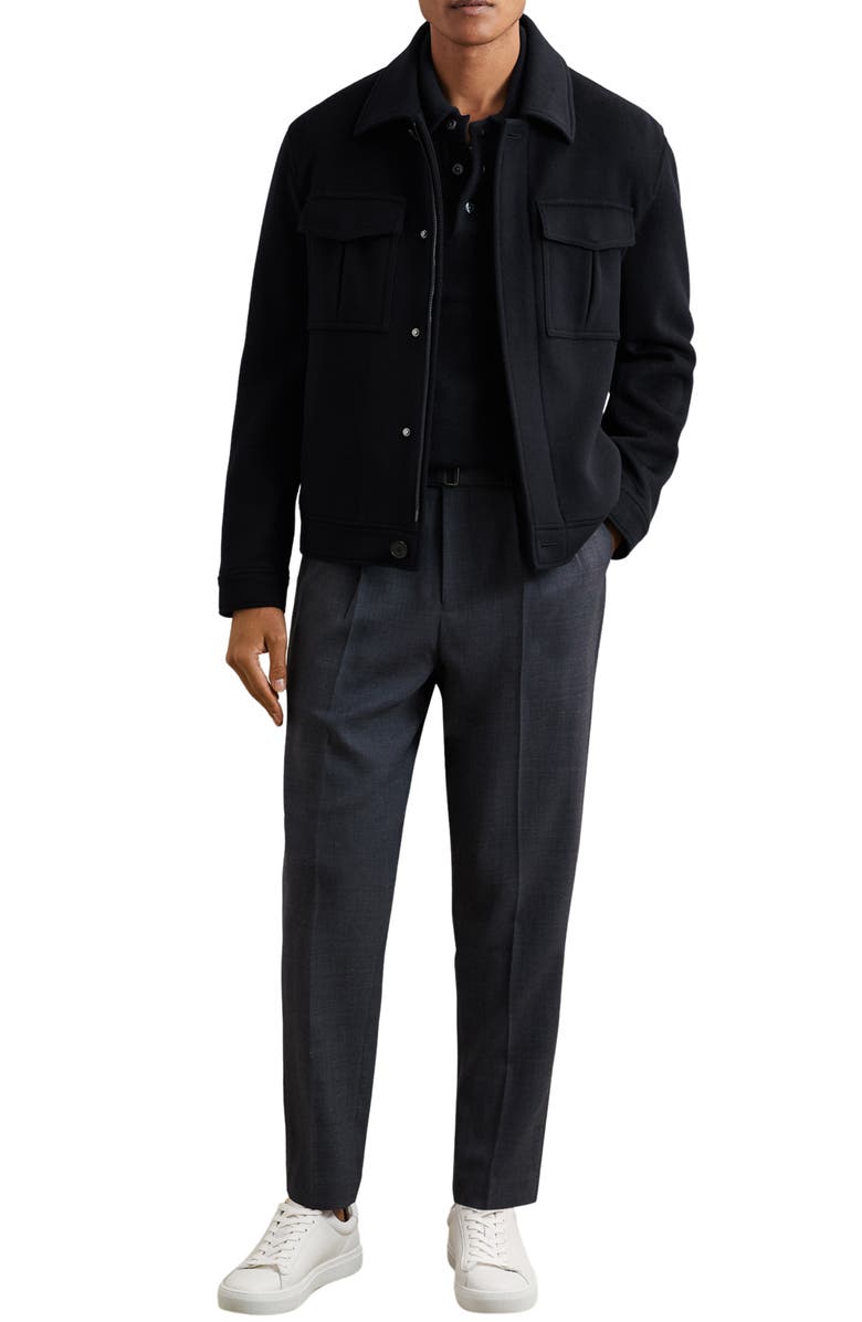 Reiss Deansgate Wool & Cashmere Polo Sweater, Alternate, color, Navy