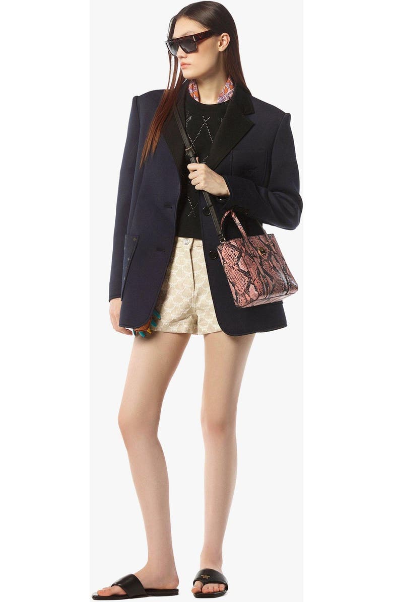 MCM Toni Top-Zip Shopper in Python Print Coronet, Alternate, color, Blush Pink