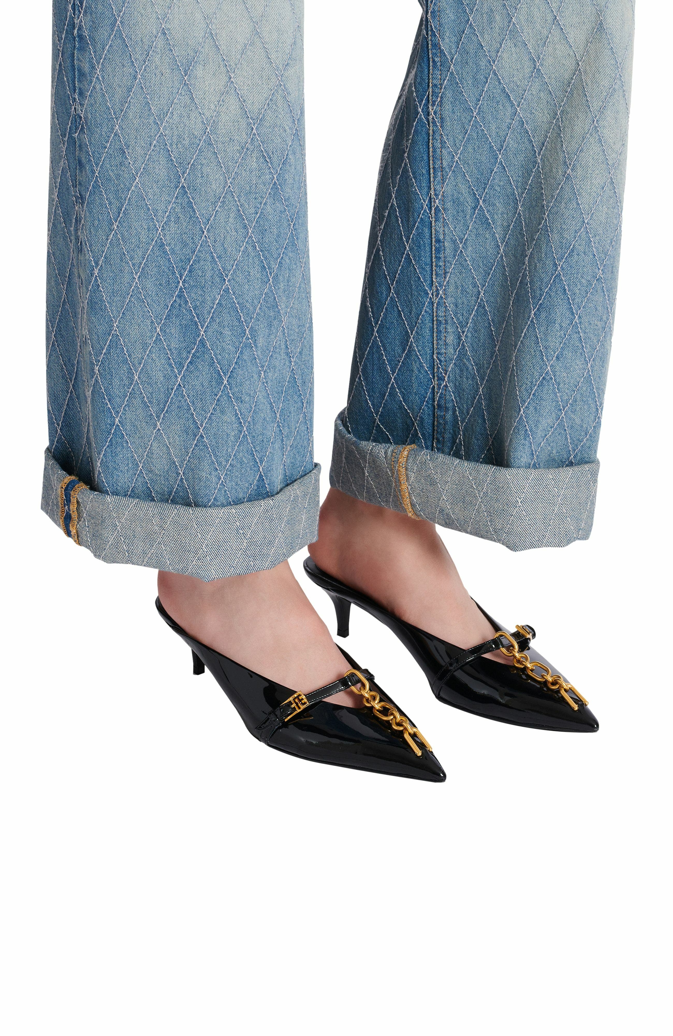 Sync Patent Leather Mules With Pointed Toe, Alternate, color, Black
