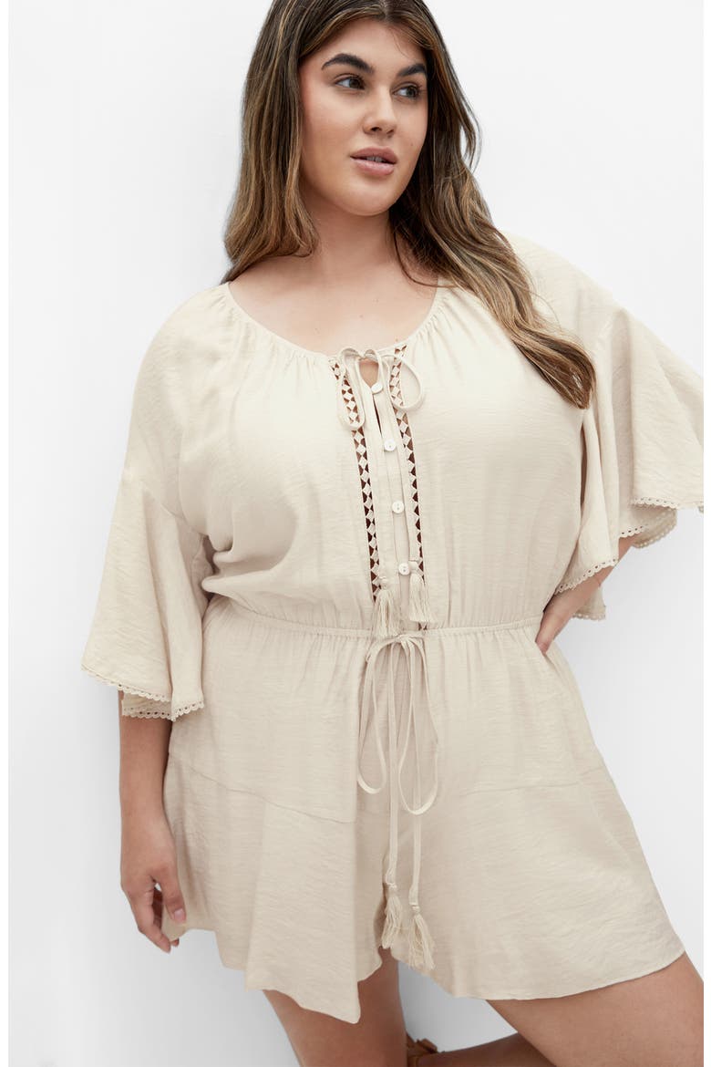 Harlow Tassel Tie Romper, Alternate, color, OAT