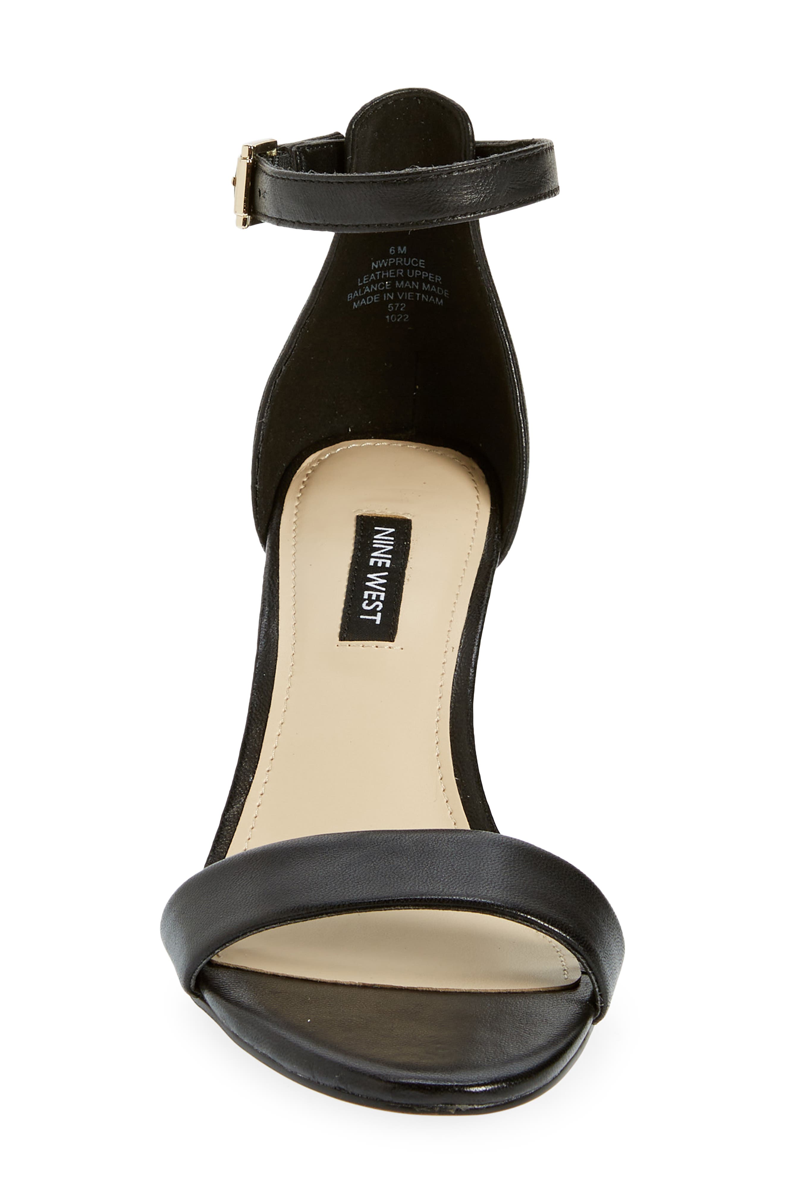 Nine West Pruce Ankle Strap Sandal, Alternate, color, Black Leather
