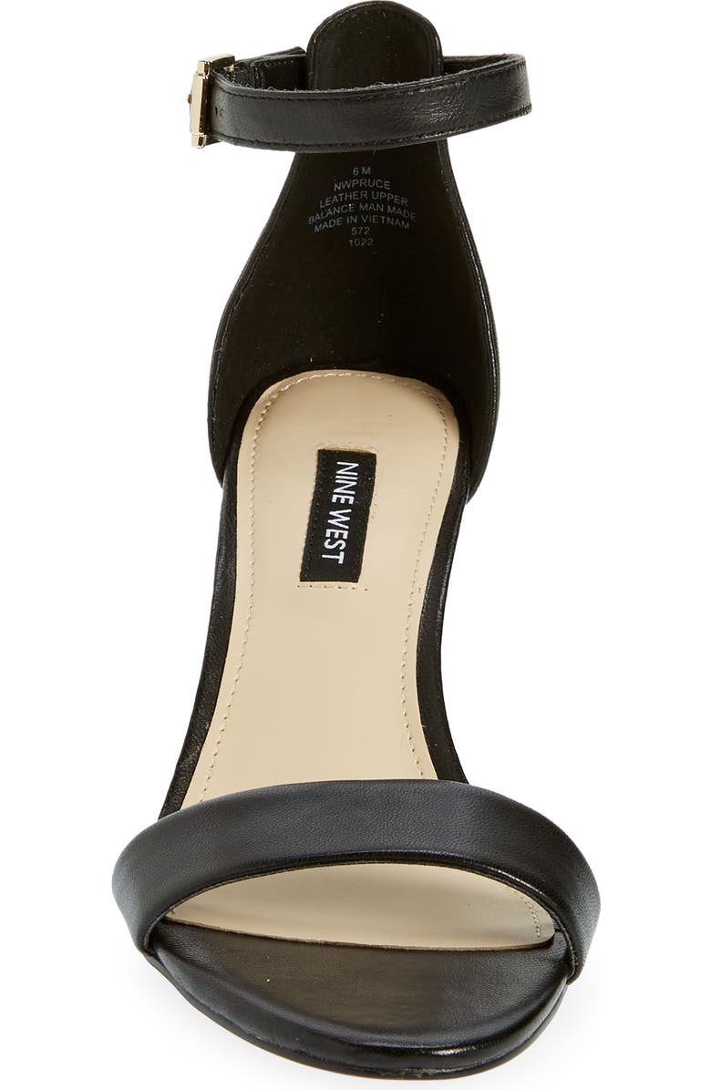 Nine West Pruce Ankle Strap Sandal, Alternate, color, Black Leather