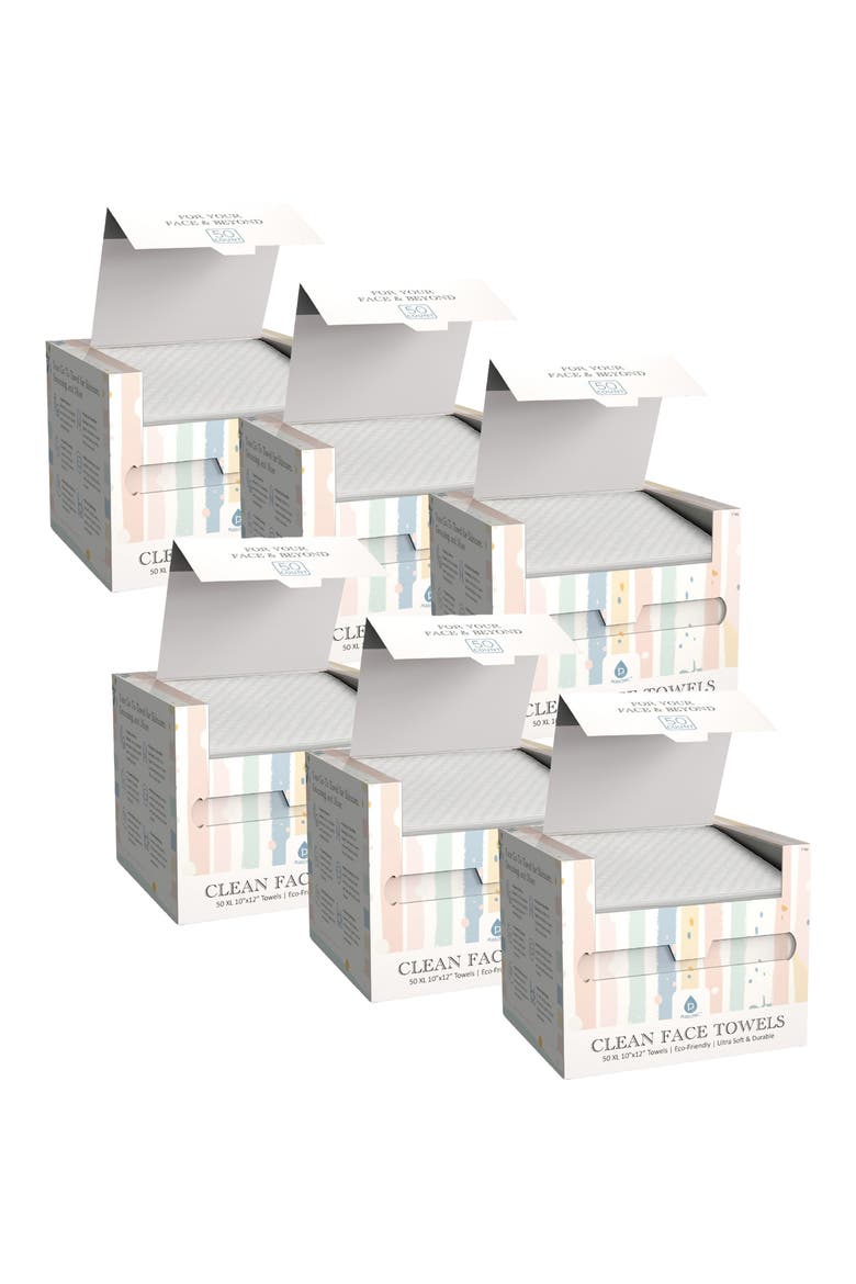 6-Pack Clean Facial Towels, Main, color, WHITE
