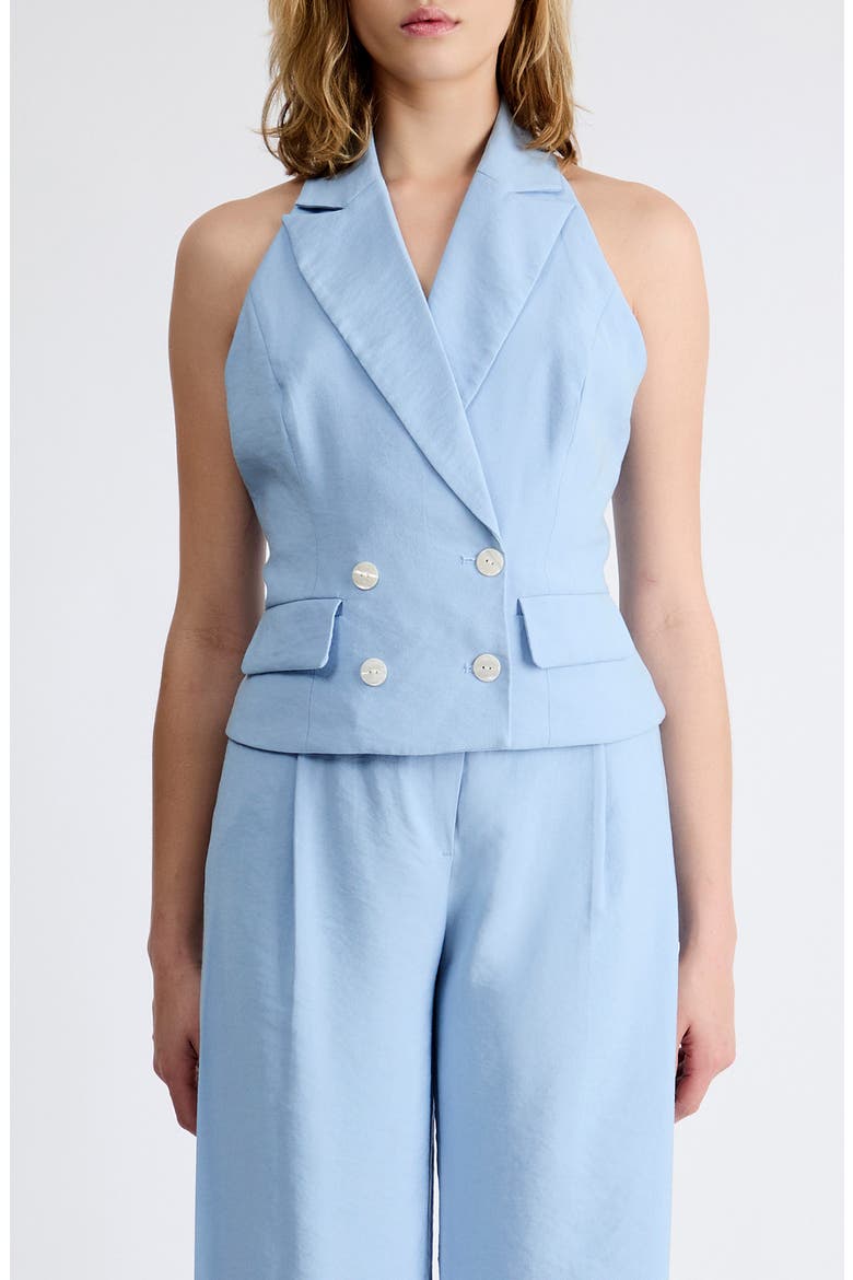Mia Tailored Double Breasted Top, Main, color, BABY BLUE