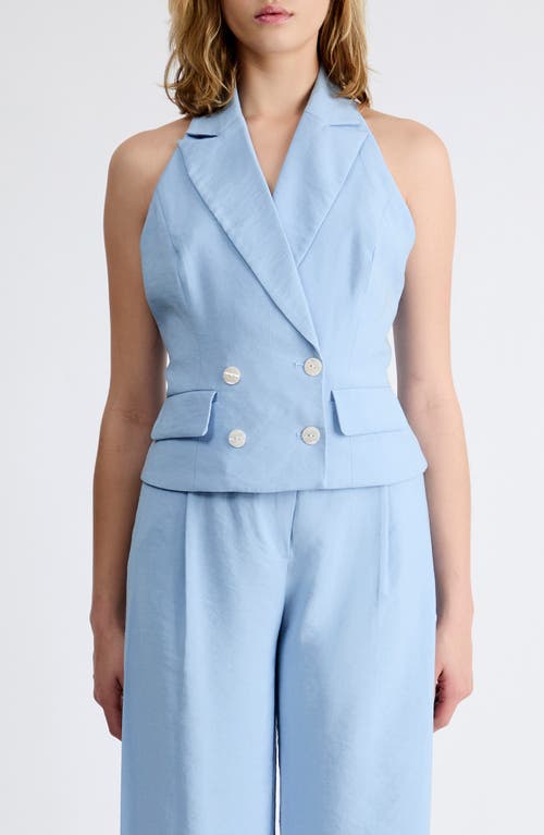 Extro & Vert Mia Tailored Double Breasted Top in Baby Blue at Nordstrom, Size Medium