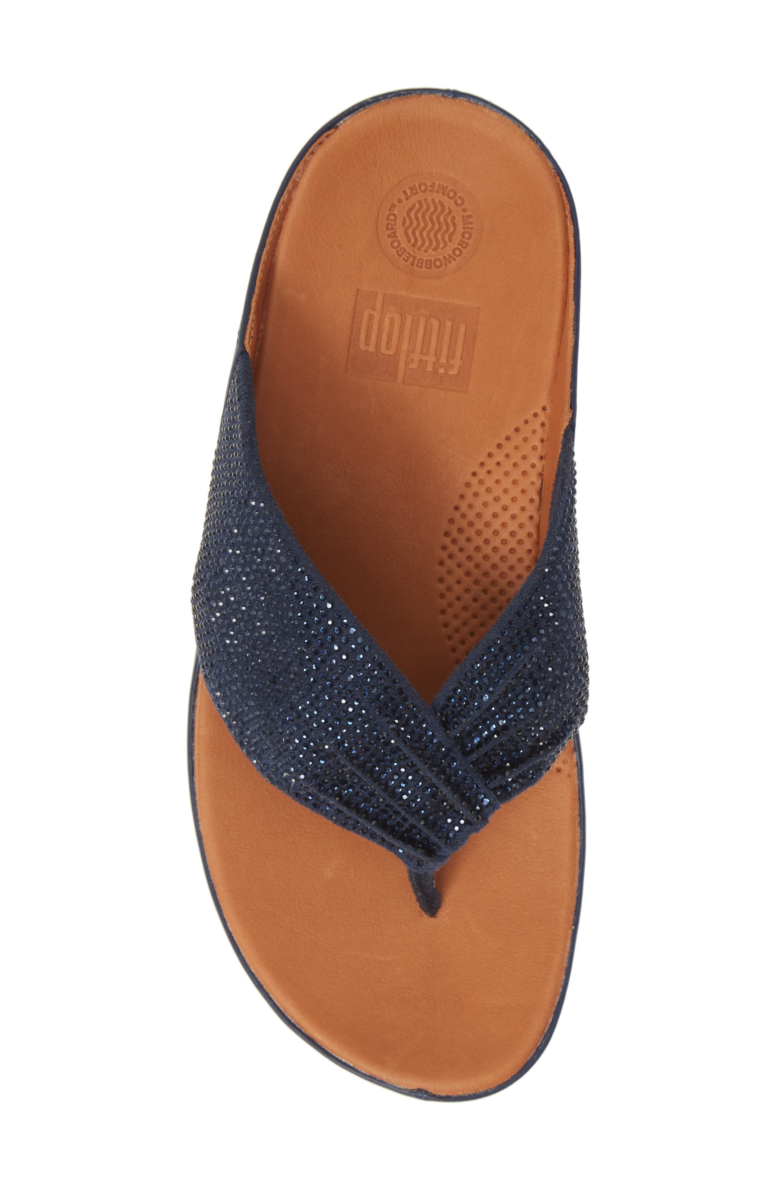 FitFlop Twiss Crystal Flip Flop, Alternate, color, Midnight Navy