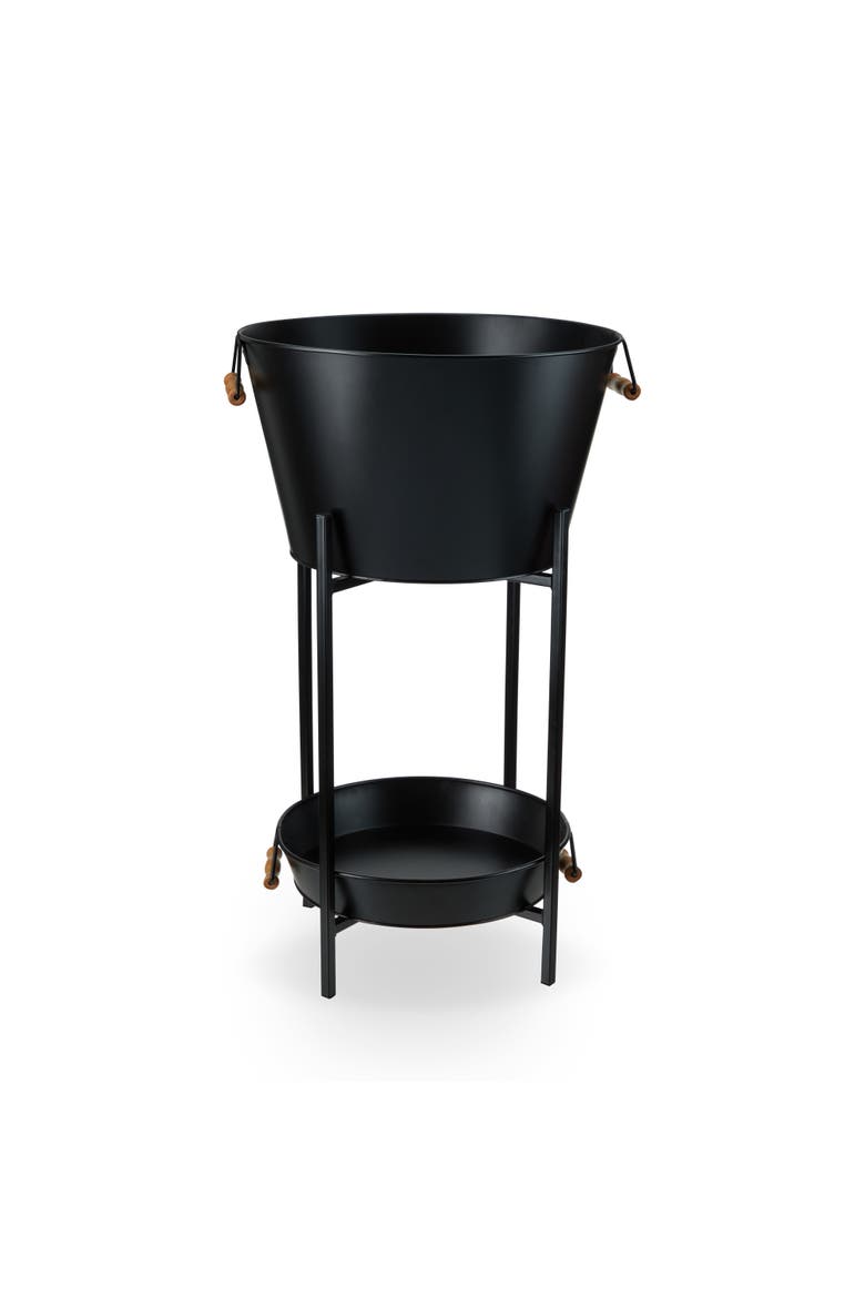 Beverage Tub with Stand & Tray in Black, Main, color, Black