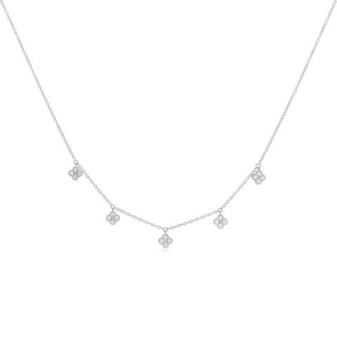 Diamond Clover Dangle Necklace