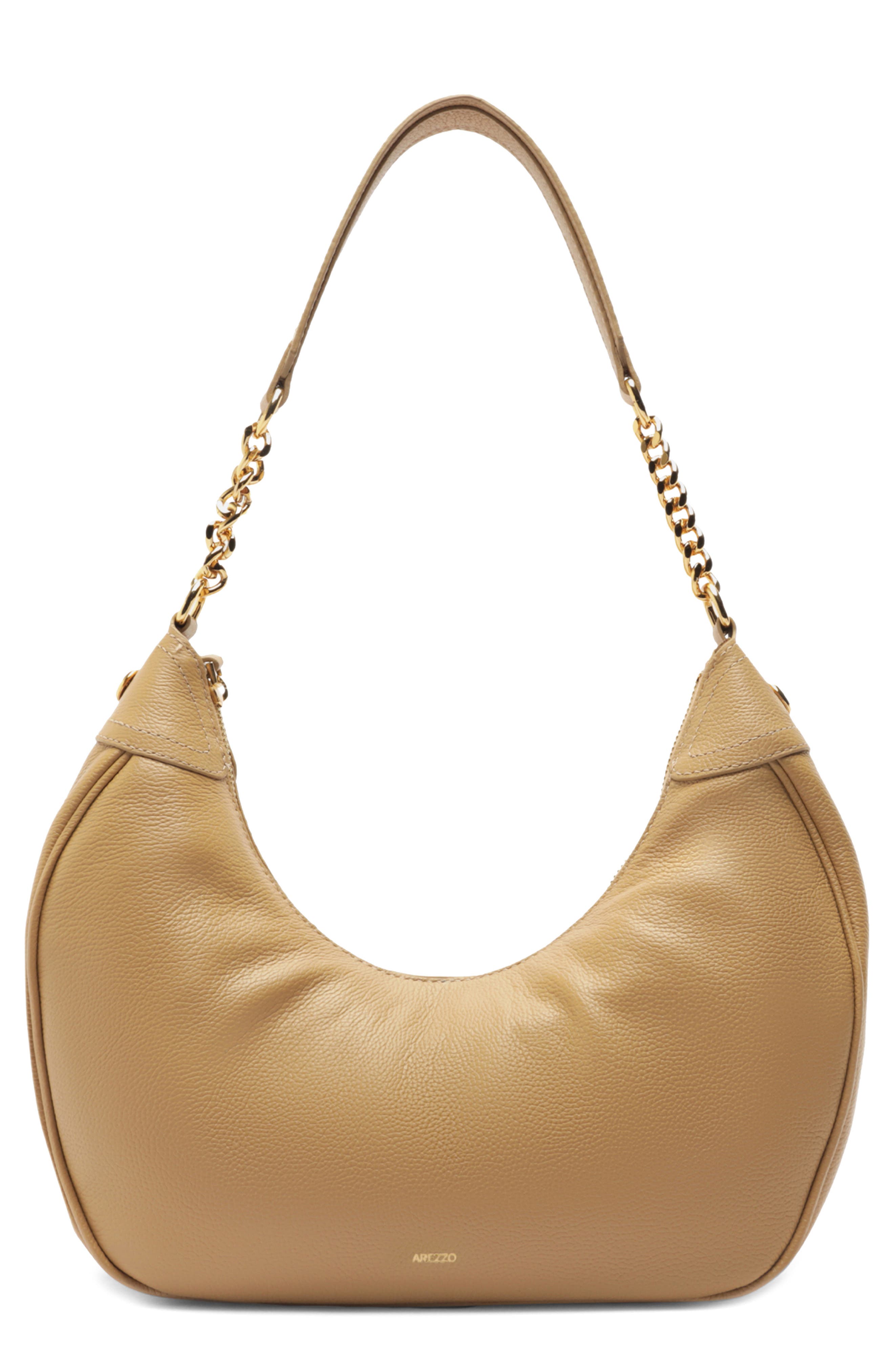 Arezzo Large Elena Leather Hobo, Main, color, 