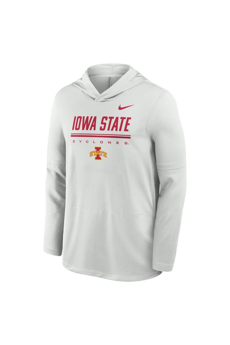 Men's Nike Gray Iowa State Cyclones 2026 Sideline Dri-FIT Lightweight Hooded Top, Alternate, color, Gray