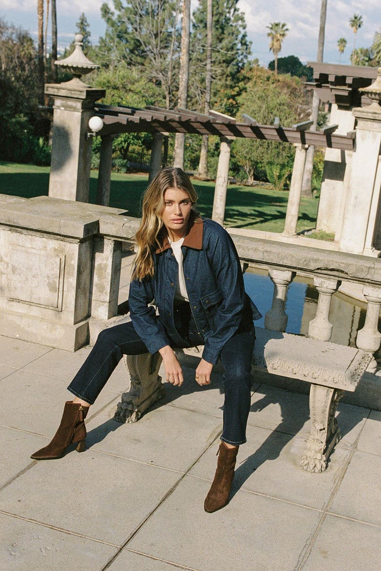 Weston Barn Jacket with Contrast Collar, Alternate, color, Anchor