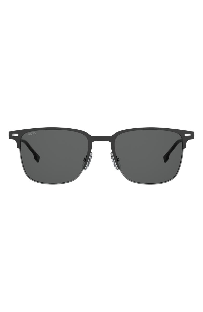 BOSS 54mm Square Sunglasses, Main, color, Matte Black