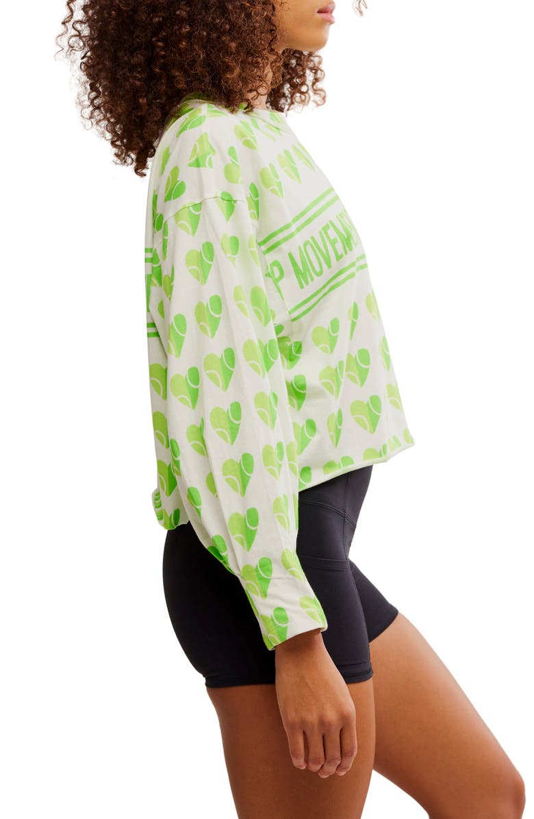 Free People FP Movement Inspire Layer Logo Long Sleeve T-Shirt, Alternate, color, Court Logo Combo