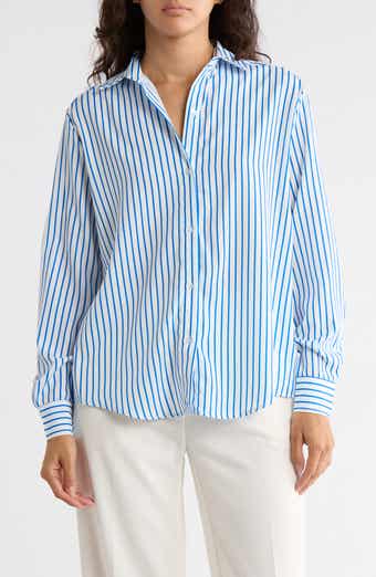T Tahari Stripe Long Sleeve Button-Up Shirt