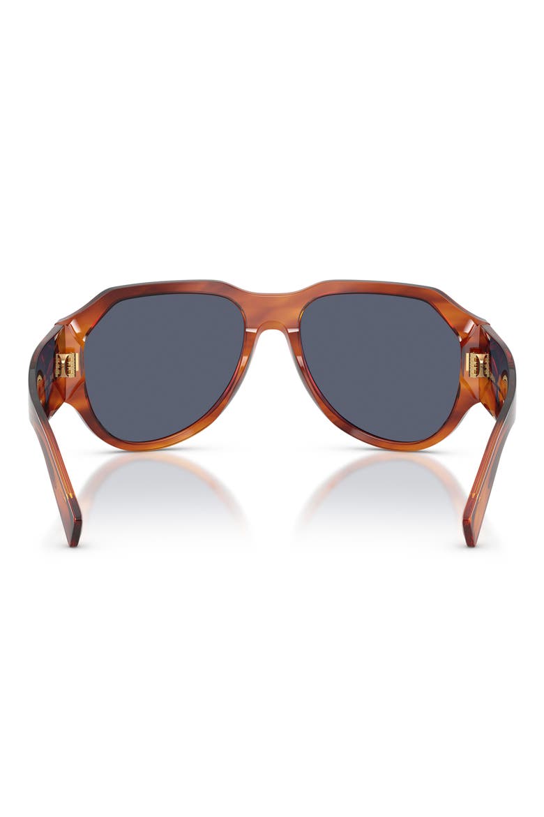 58mm Polarized Pilot Sunglasses, Alternate, color, STRIPED GINGER / DARK BLUE