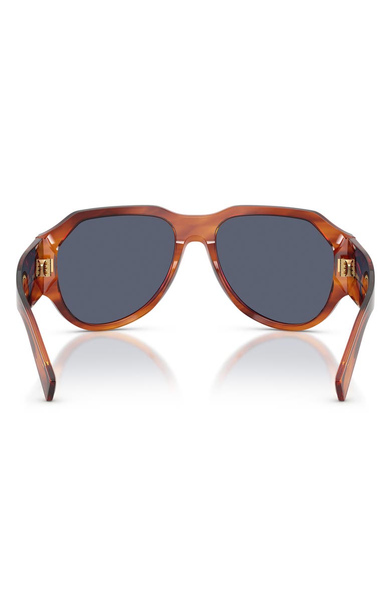 Dolce&Gabbana 58mm Polarized Pilot Sunglasses, Alternate, color, Striped Ginger / Dark Blue