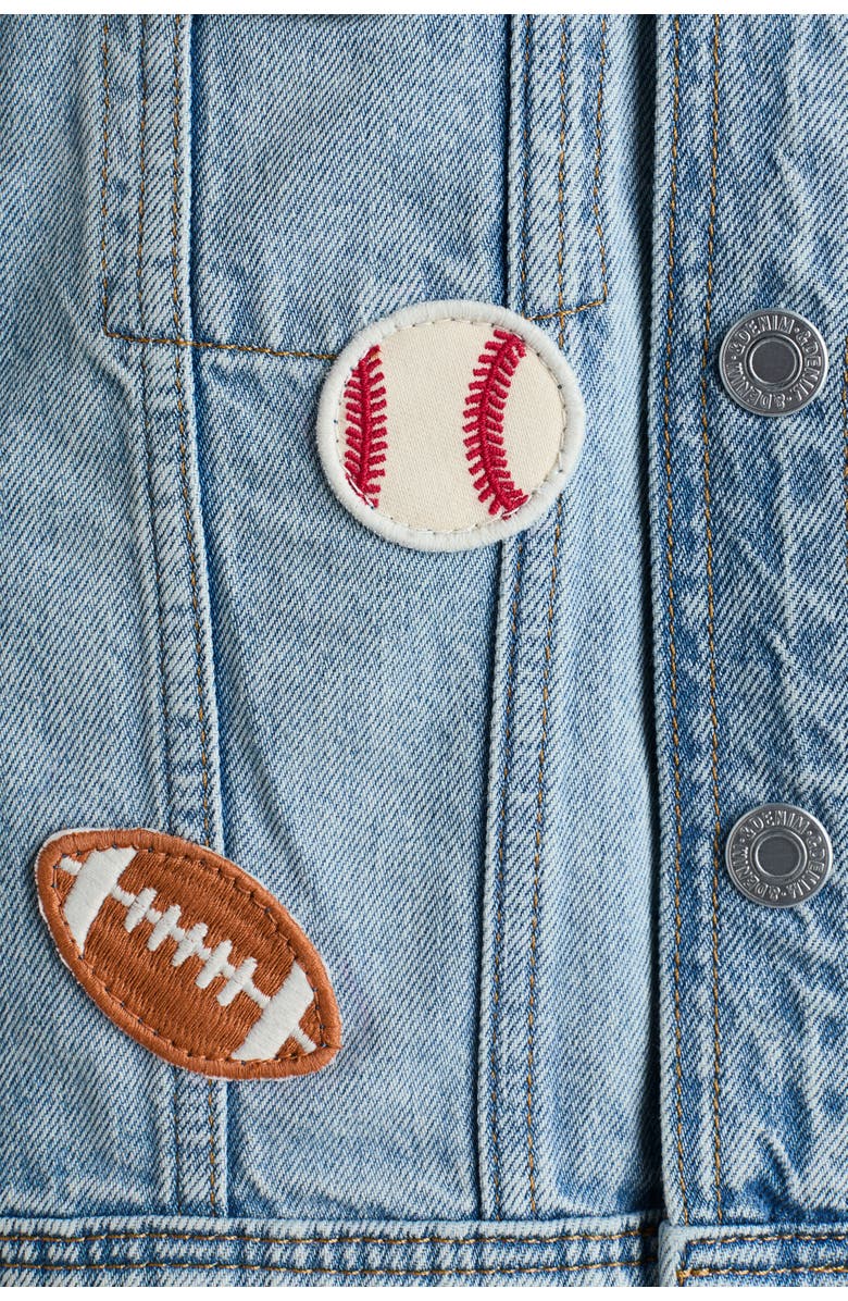 H&M Motif-detail Denim Jacket, Alternate, color, Light Denim Blue/Sports League