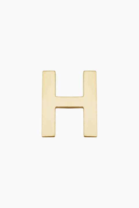 14K Gold Initial Reaction Single Stud