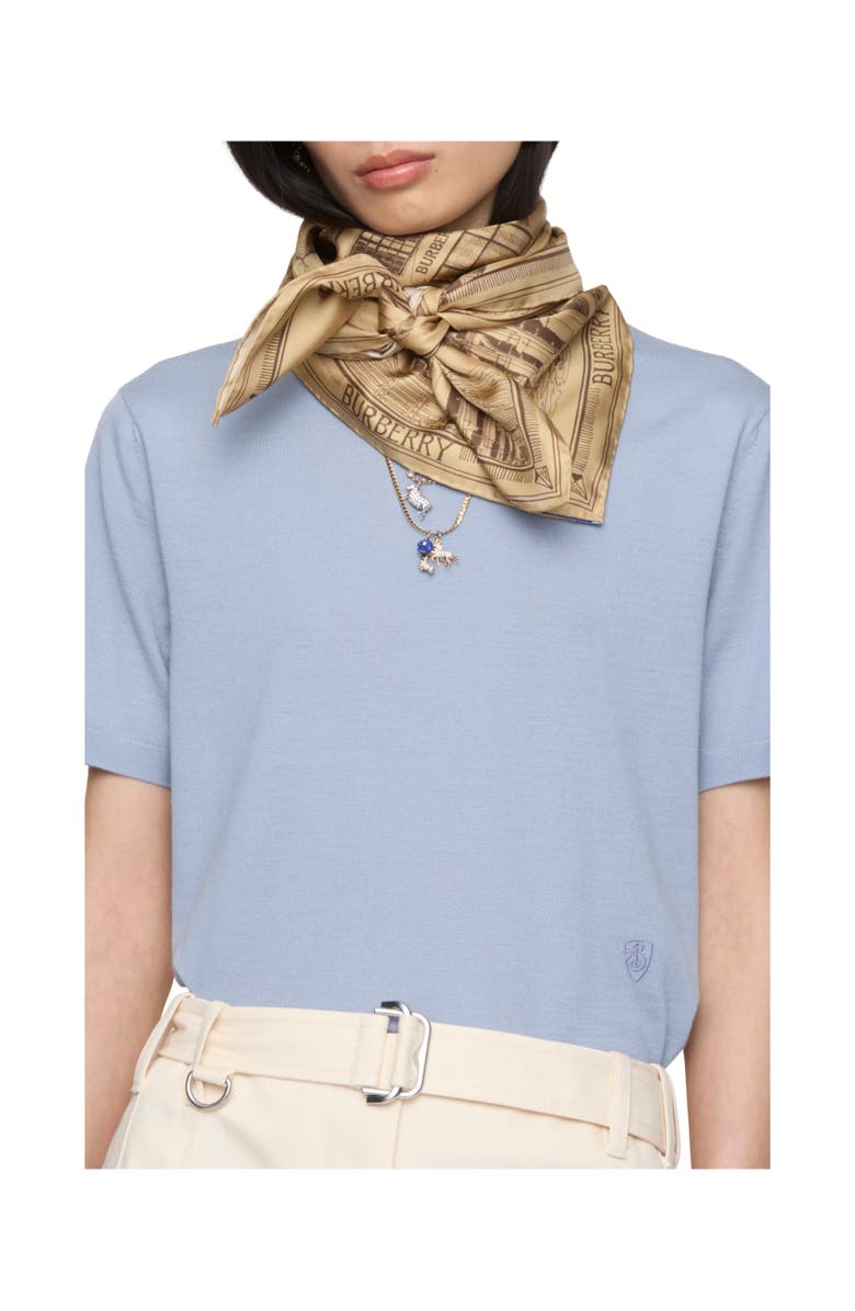 Burberry London Landmarks Silk Scarf, Alternate, color, Sand