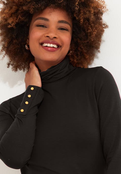 Stretch Knit Turtleneck Tee (Plus)